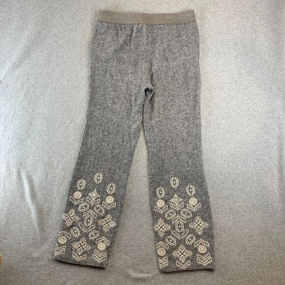 Soft Surroundings Pants Large Tall LT Gray Gauze Linen Pull On Pocket Beach BOHO - Picture 5 of 12